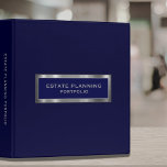 Estate Planning Portfolio Navy Blue Brushed Metal Binder<br><div class="desc">Designed for Estate Planners and Law and Legal firms. This binder is ideal for organizing your client's portfolio information.</div>