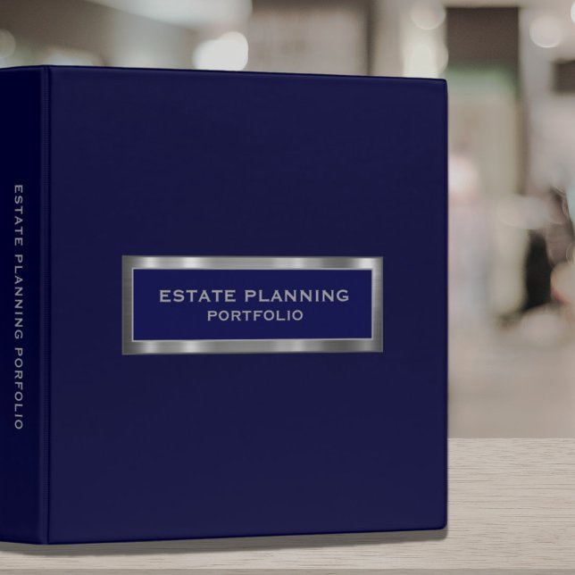 Estate Planning Portfolio Navy Blue Brushed Metal Binder (Creator Uploaded)