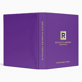 Estate Planning Portfolio Navy Blue Leather Gold 3 Binder