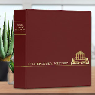 Estate Planning Portfolio - Red   Gold  Binder