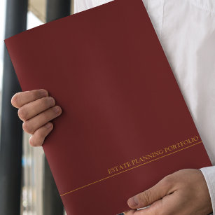 Estate Planning Portfolio - Red   Gold Pocket Folder