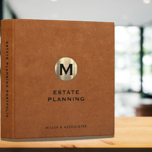 Estate Planning Portfolio Sable Leather Gold Binder