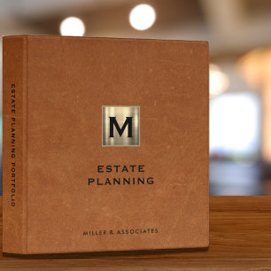 Estate Planning Portfolio Sable Leather Gold Binder