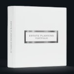 Estate Planning Portfolio White Brushed Metal Binder<br><div class="desc">Designed for Estate Planners and Law and Legal firms. This binder is ideal for organizing your client's portfolio information.</div>
