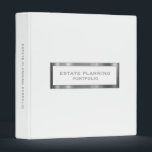 Estate Planning Portfolio White Brushed Metal Binder<br><div class="desc">Designed for Estate Planners and Law and Legal firms. This binder is ideal for organizing your client's portfolio information.</div>