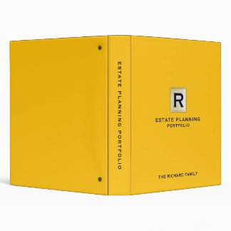 Estate Planning Portfolio Yollow Leather Gold 3 Binder