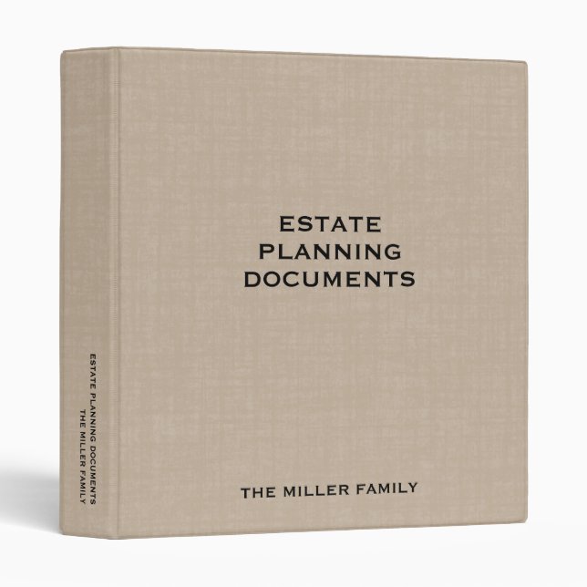 Estate Planning Trust Documents Binder (Front/Spine)