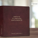 Estate Planning Trust Documents Binder<br><div class="desc">Estate Planning Trust Documents binder with professional faux oxblood red leather look background and fully customizable text. Use for your personal estate planning or for clients if you are a financial advisor or estate planner. Keep your trust,  will,  power of attorney,  instructions,  and other documents organized and safe.</div>