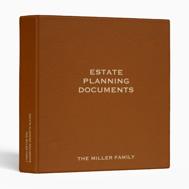 Estate Planning Trust Documents Binder (Front/Spine)