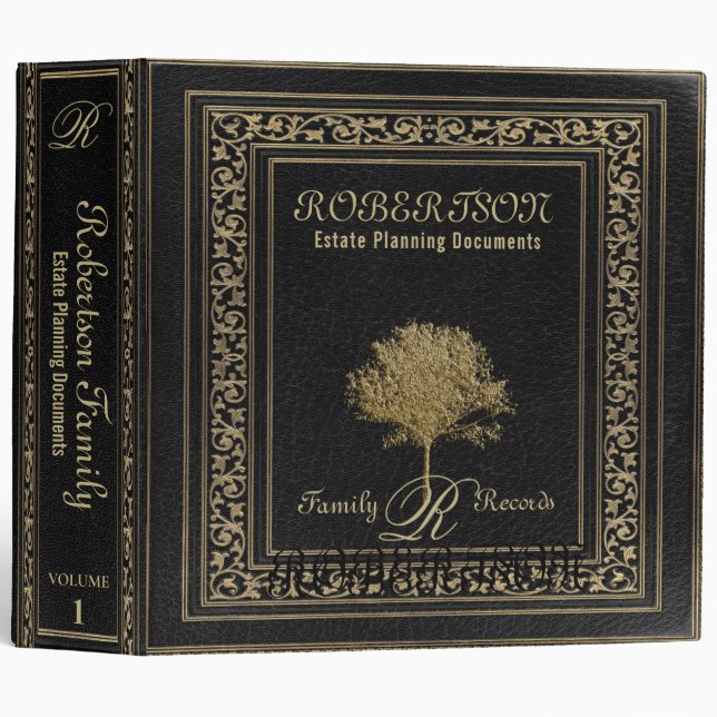 Estate Planning | Vintage Leather Book Look Binder (Front/Spine)