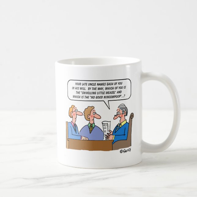 Estate Probate Lawyer Executor Cartoon Funny Coffee Mug (Right)