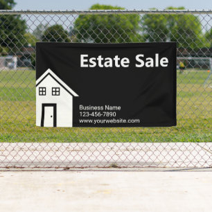 Estate Sale Black and White Business Name Website Banner
