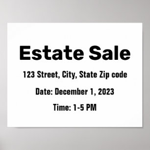 Estate Sale Custom Address Sign
