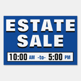 Estate Sale Sign with Times