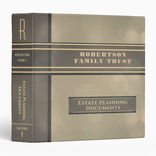 Estate, Will, Financial Records Binder (Front/Spine)