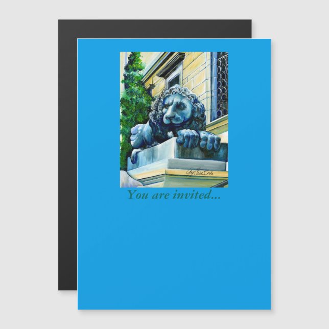 Esteemed Feline Magnetic Invitation (Front/Back)