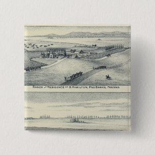 Estella Blanca Vineyard, California 2 Inch Square Button