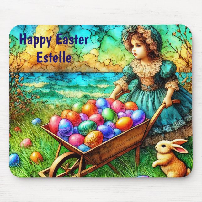 ESTELLE ~ Girl with barrow of eggs ~ Mouse Pad (Front)