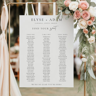 Estelle Minimal 3 Banquet Table Seating Poster