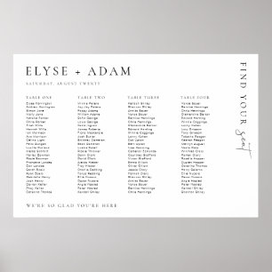 Estelle Minimal 4 Banquet Table Seating Poster