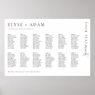 Estelle Modern Minimal 12 Table Seating Poster