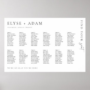 Estelle Modern Minimal 12 Table Seating Poster