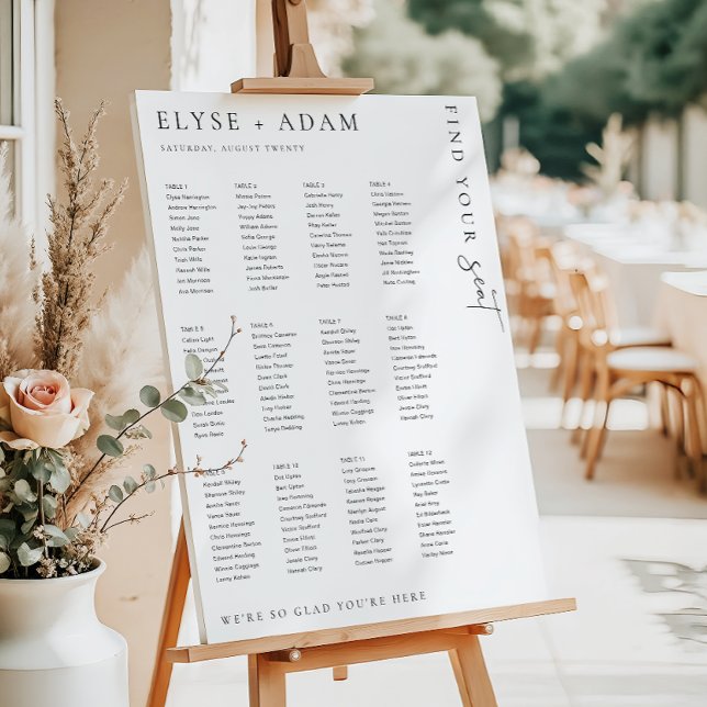 Estelle Modern Minimal 12 Table Seating Poster (Creator Uploaded)