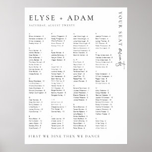 Estelle Modern Minimal Alphabetical Seating Poster