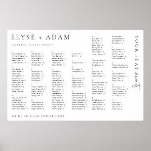 Estelle Modern Minimal Alphabetical Seating Poster