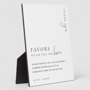 Estelle Modern Minimal Favours Sign Plaque