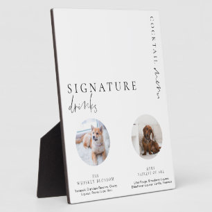 Estelle Modern Minimal Photo Signature Drinks Sign Plaque