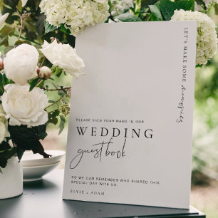 Estelle Modern Minimal Wedding Guest Book Sign