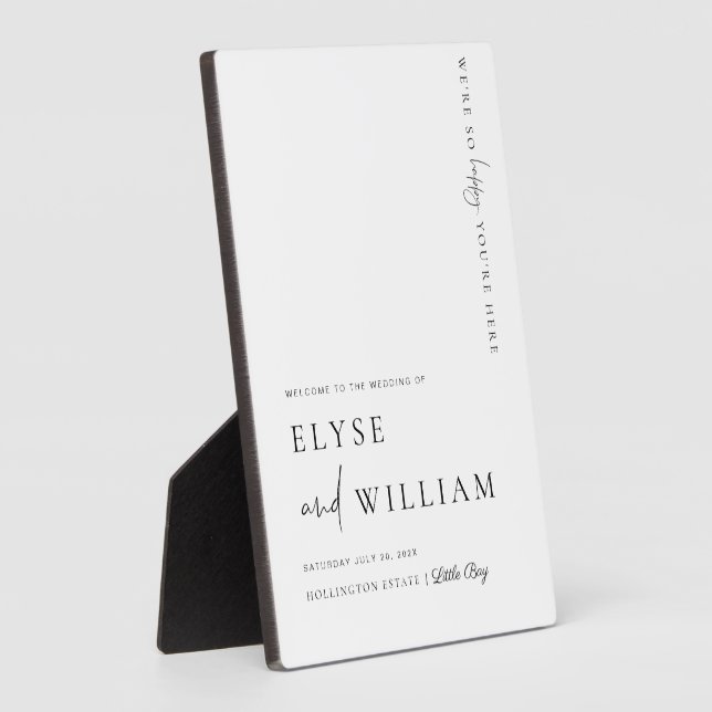Estelle Modern Minimal Welcome Sign Poster Plaque (Side)