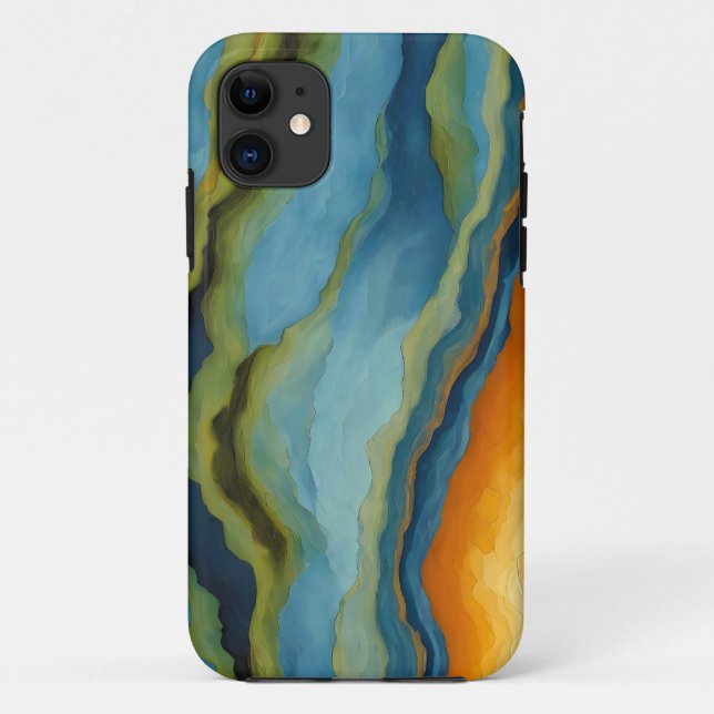 "Estepona" Horizontal Fractured Layers  Case-Mate iPhone Case (Back)