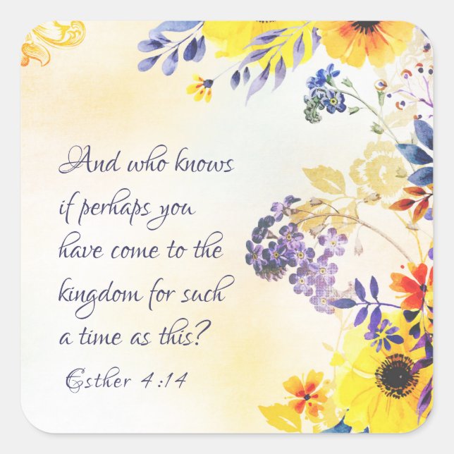 Ester 4:14 Come to the Kingdom for such a Time Square Sticker (Front)