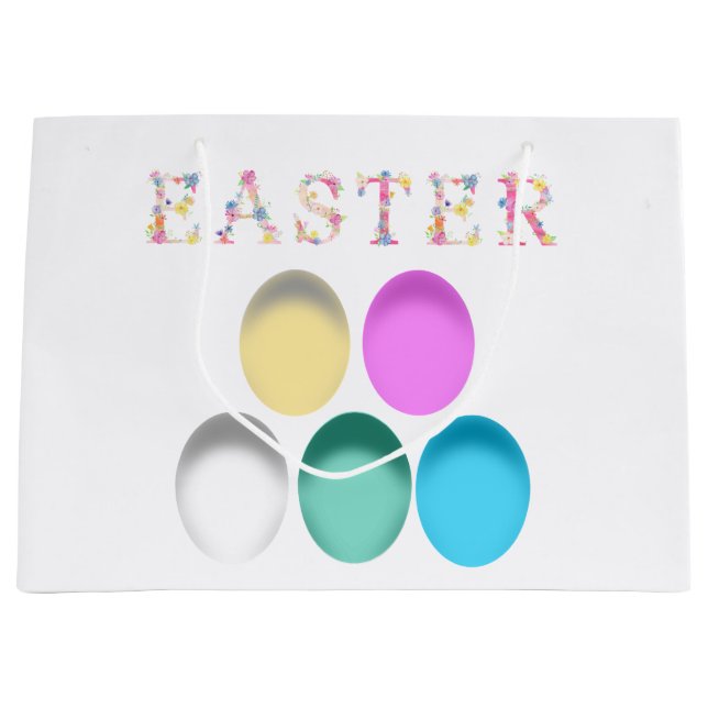 Ester coloured eggs, many colours  large gift bag (Front)