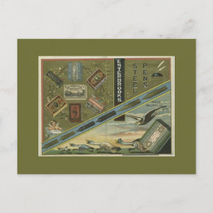 Esterbrooks Steel Pens Ad Postcard