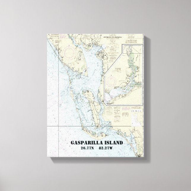 Estero Bay to Lemon Bay Nautical Chart 11426 Canvas Print (Front)