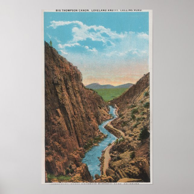Estes Park, CO - View of Big Thompson Canon Poster (Front)