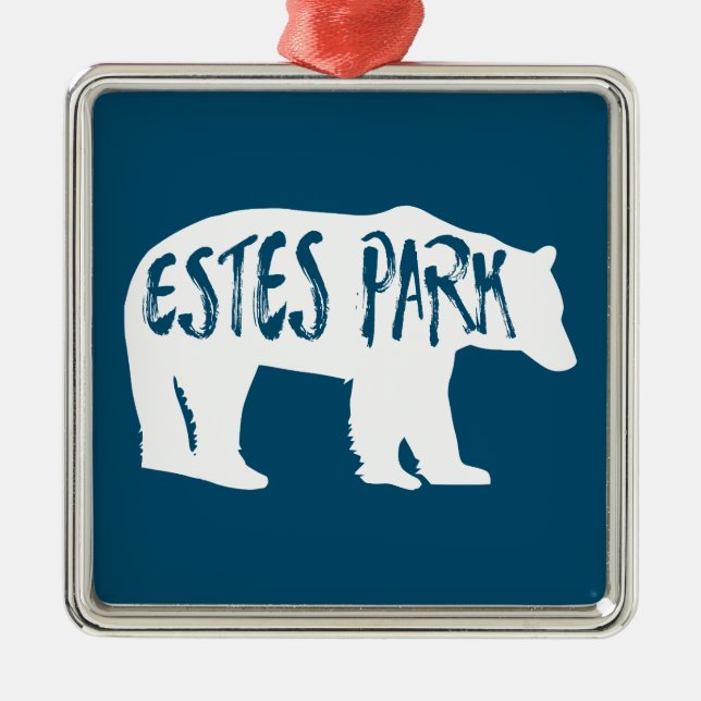 Estes Park Colorado Bear Metal Ornament (Front)