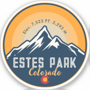 Estes Park Colorado Mountains Retro Sunset Skiing