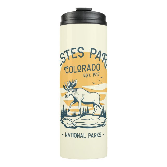 Estes Park Colorado National Park Moose Sunset  Thermal Tumbler (Front)