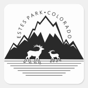 Estes Park Colorado simple moose square stickers