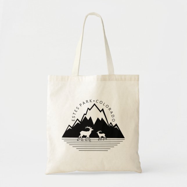 Estes Park Colorado simple moose tote bag (Front)