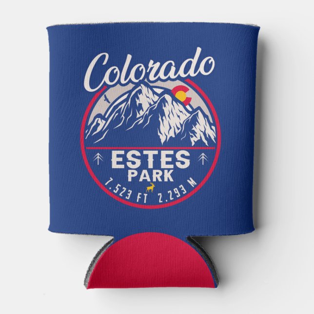 Estes Park Colorado Souvenirs - hiking camping Can Cooler (Front)