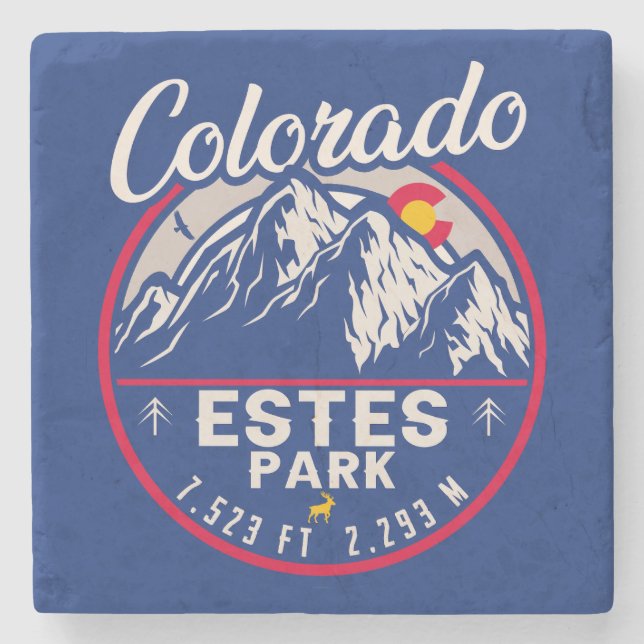 Estes Park Colorado Souvenirs - hiking camping Stone Coaster (Front)