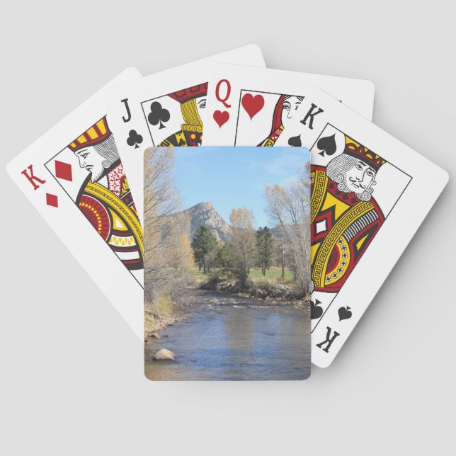 Estes Park Lake ceramic tile Playing Cards (Back)