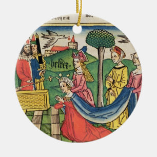 Esther 2 15-18, Esther is chosen to be Queen by th Ceramic Ornament