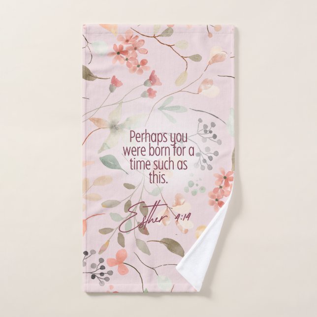 Esther 4:14 Bible chrétienne Verse Art (Serviette à main)