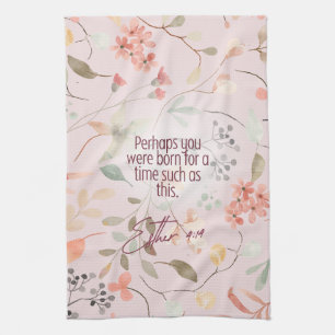 Esther 4:14 Christian Bible Verse Art Kitchen Towel